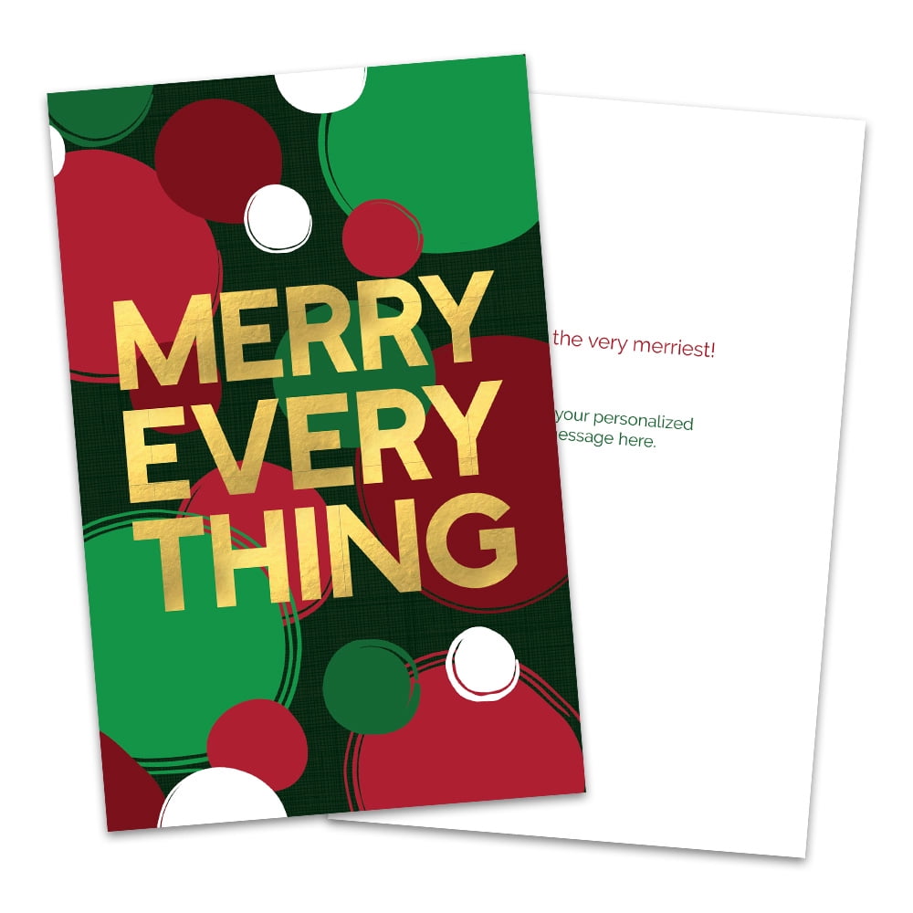 Personalized Faux Gold Foil Merry Everything Folded All Holiday