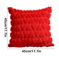 thumbnail image 3 of PEONAVET Valentines Throw Pillow Covers 18×18 Inch Velvet Heart Pillow Cover for Valentines Day Decorations Soft Faux Wool Heart Pillow Case for Couch Sofa(Red), 3 of 6