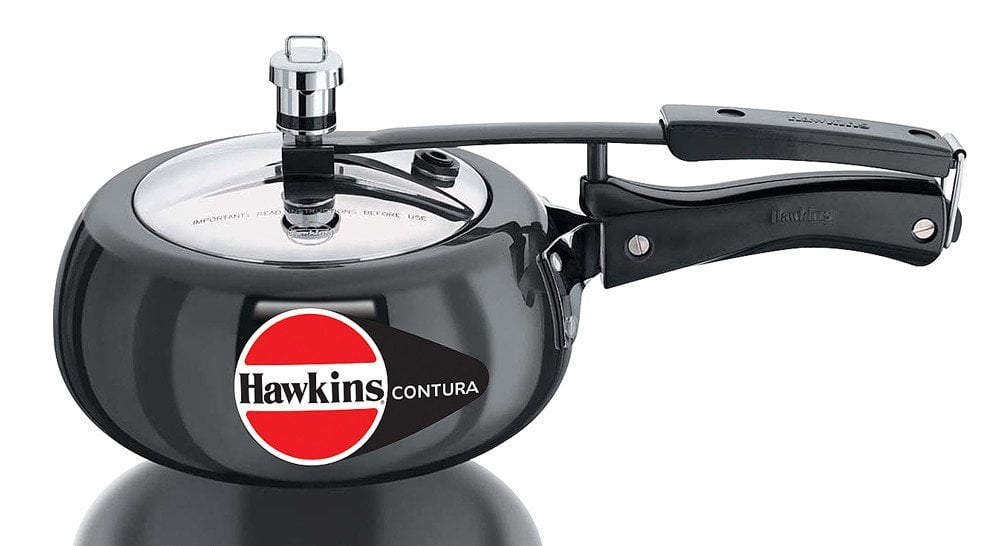 Details about   Hawkins Contura Pressure Cooker Black 4 Lt Hard Anodised With Free Spare Parts 