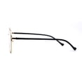 thumbnail image 4 of Womens Optical Quality Metal Rim Large Round Blue Light Flitering Computer Glasses Gold Black, 4 of 4