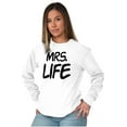 thumbnail image 5 of Just Married Newlyweds Cute Matching Women Plus Size Long Sleeve Graphic Tee Brisco Brands 3X, 5 of 6