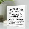 thumbnail image 3 of Letrero De Madera Con Texto En Inglés "I'M Feeling A Little Dirty Will You Laundry", Decoración De Escritorio, Decoración De Mesa De Lavandería, Letrero De Madera Para El Hogar Rústico, Lavandería, Es, 3 of 5