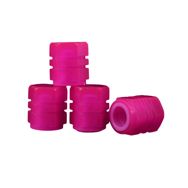 QualitChoice 4 Pieces Car Tire Valve Stems Cap Luminous Cover Automobile Protector Pink