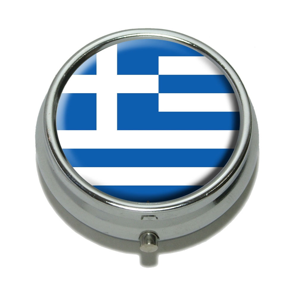 Greece Greek Flag Pill Box by Graphics and More