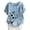 Light Blue, variant on WREESH Womens Cotton Linen Shirts Summer Casual Short Sleeve Round Neck Print Loose Shirt Tops Olive Green