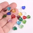 thumbnail image 3 of U8MO 20pcs 10mm Heart Shape Crystal Glass Loose Beads For Jewelry Making DIY Findings-Light Green AB, 3 of 5