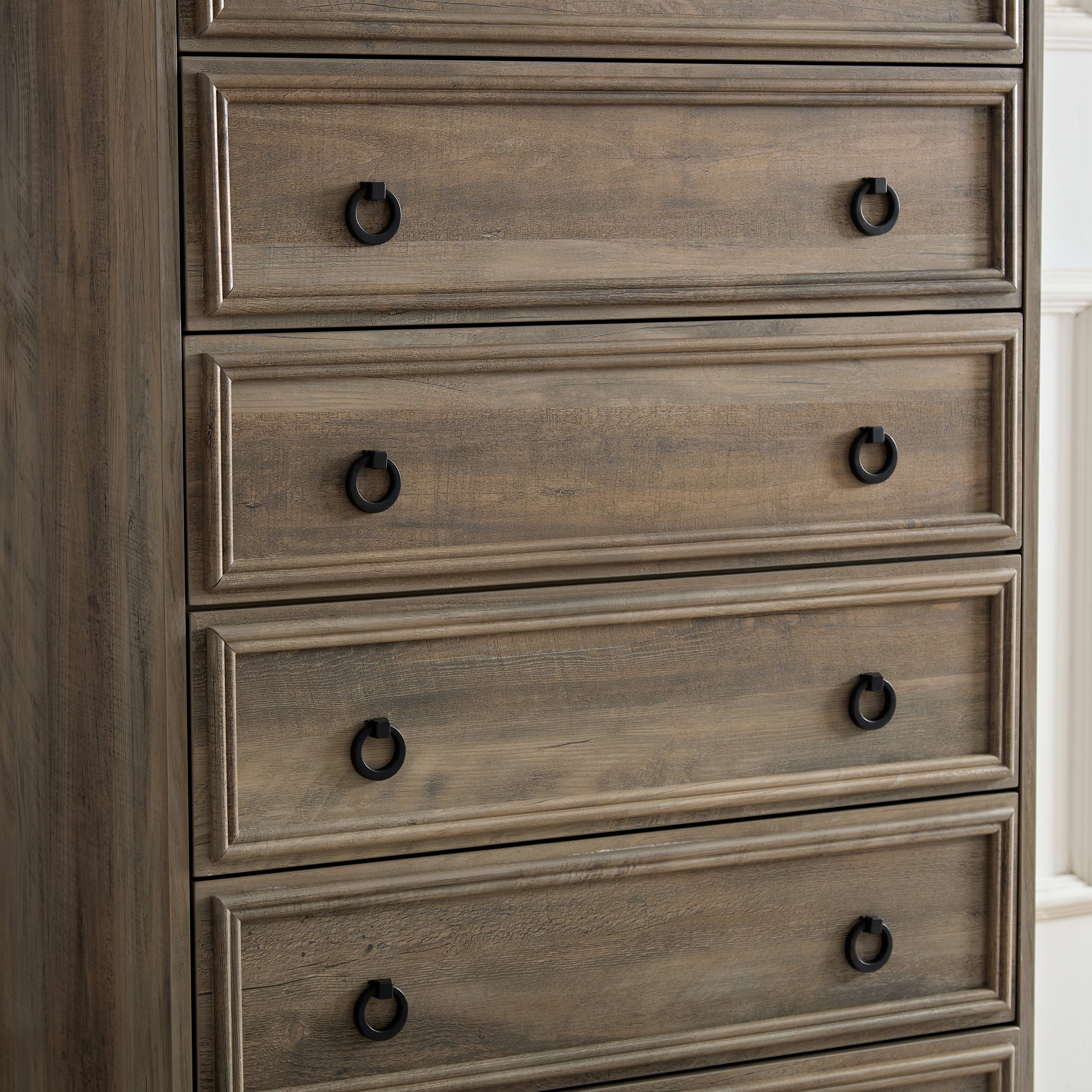 Aukfa 6-Drawer Dresser Chest Tall Drawers Wood Cabinet for Bedroom, Gray Wash