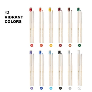 Beessbest 12 Colored Eyeliner Pencils Colors Matte Eye Liner Pencils Colorful Eyeliner Set, Long Lasting Color Eyeliner Retractable Eye Makeup Liners