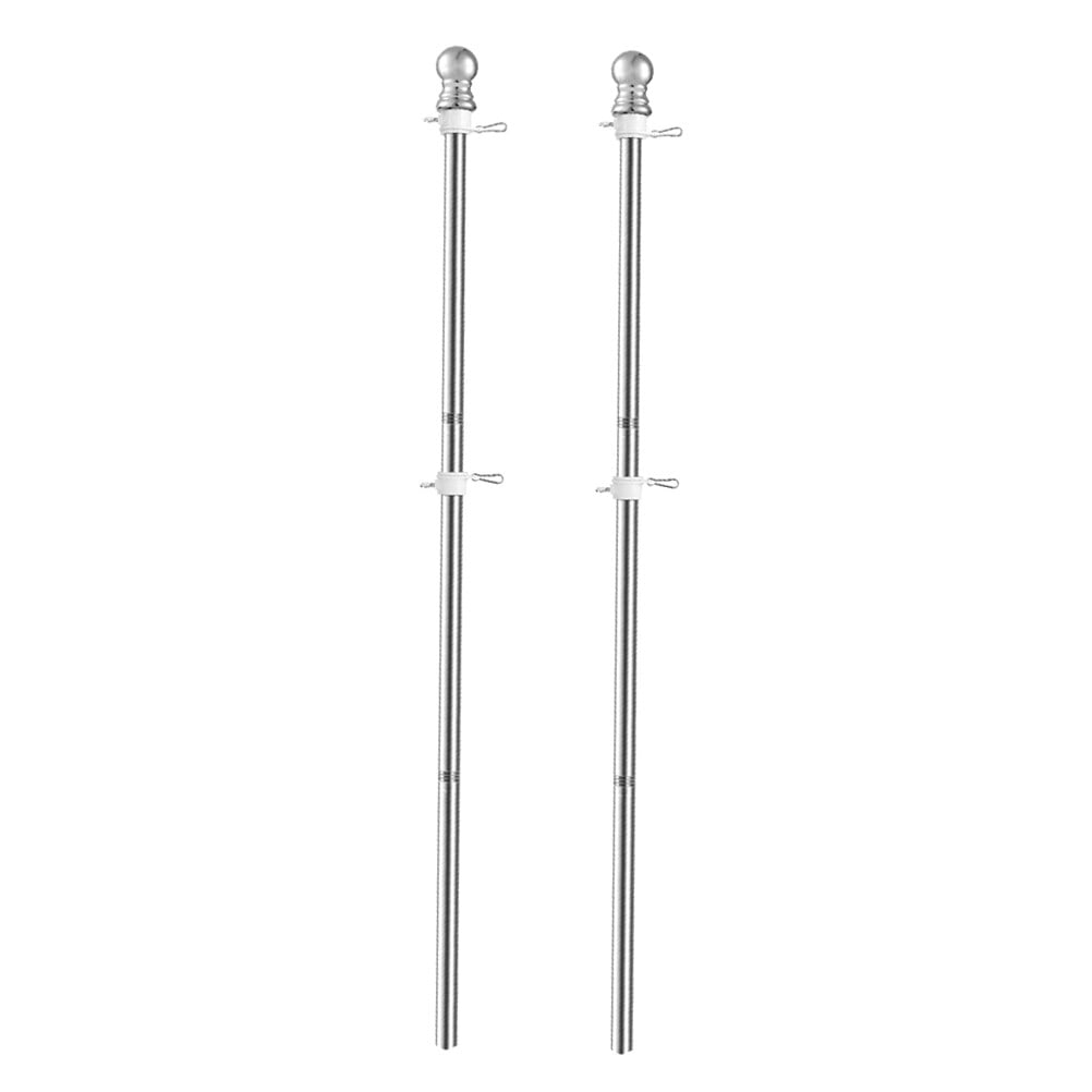 LABSERRON Flagpoles Residential Extendable Stainless Steel 2Pcs