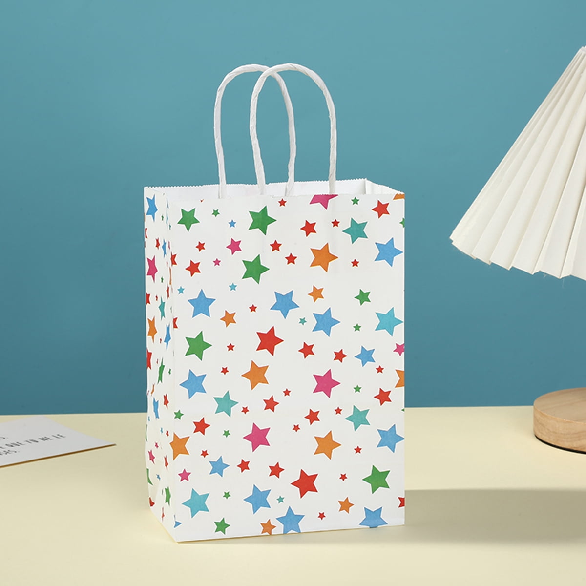 Holiday Gift Bags, 12 Pack Small Size Kraft Paper Bags with Handle for Party