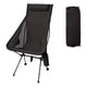 thumbnail image 3 of Silla de camping plegable Silla de playa portátil Silla plegable con respaldo con Negro, 3 of 9