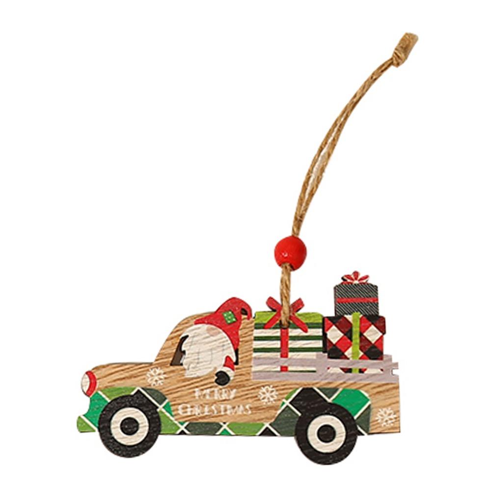 Christmas Ornaments Red Truck Christmas Tree Decoration Wooden