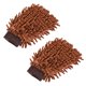 thumbnail image 1 of Uxcell Manopla de limpieza de microfibra suave de chenille de doble cara, marrón, paquete de 2, 1 of 5