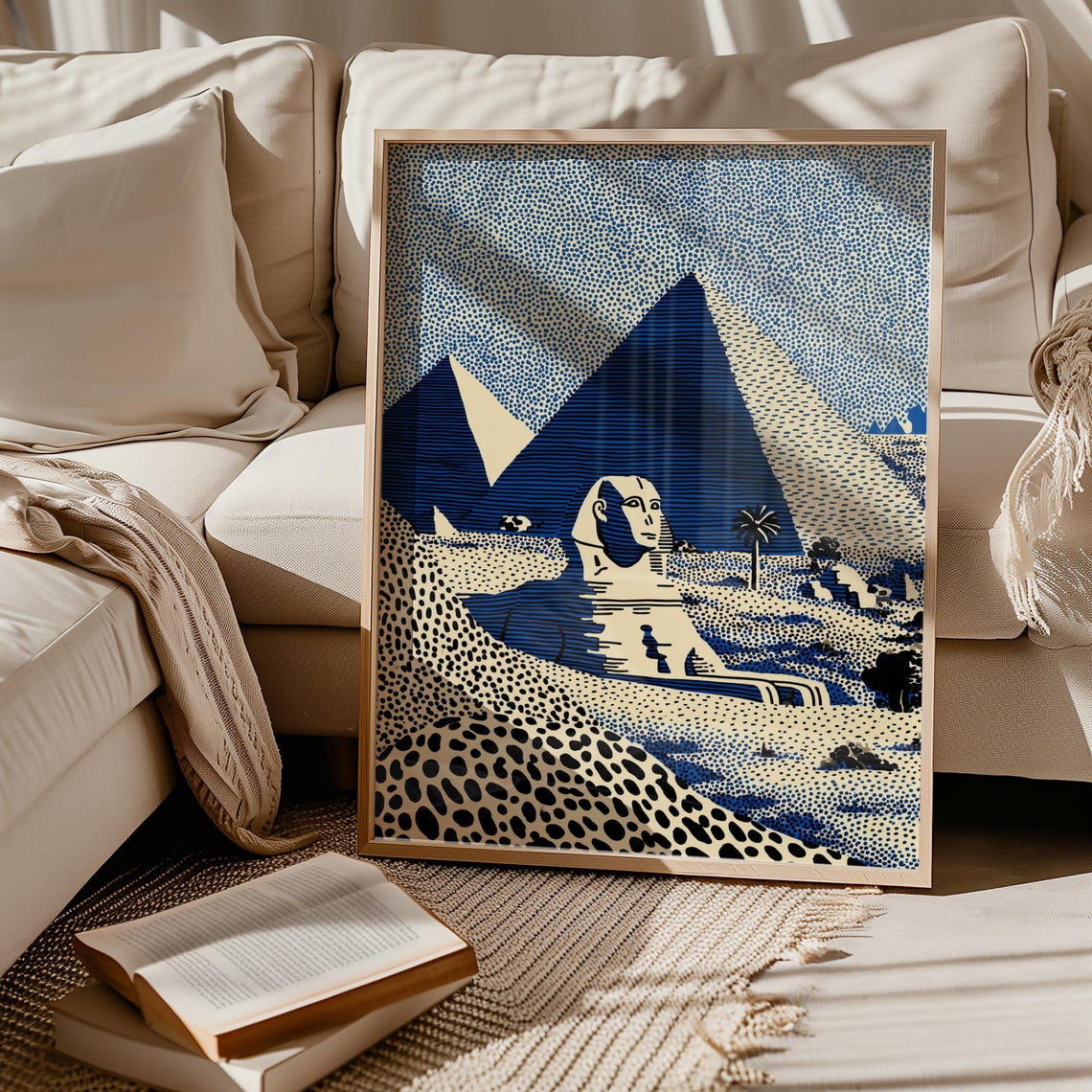 Cairo Egypt Modern Travel Poster For Colorful City And Historic Desert Decor