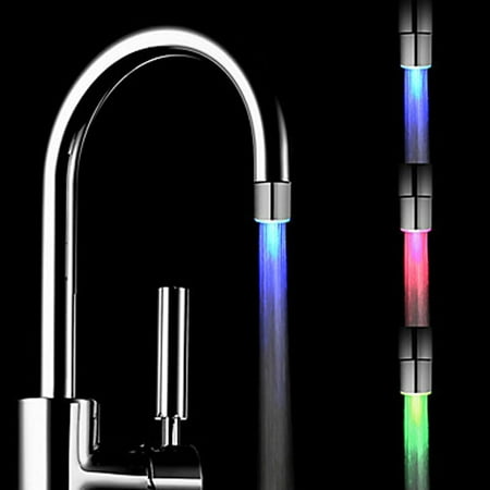 Sensor Operated Faucet - Temperature Sensor 3 Color Kitchen Water Tap Faucet Glow Shower LED Light Glow