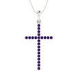 thumbnail image 3 of 0.6 ct Brilliant Round Cut Natural Amethyst 14k White Solid Gold Everyday Affordable Designer Necklace Pendant with 16" Chain, 3 of 6