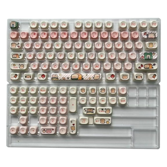 118Keys Pink Pig Keycap PBT Dye Sublimation MOA Profile for Switches Fit 61/64/68/87/96/104/108Keyboard Keycap