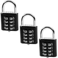 thumbnail image 1 of HUGFEGWE 8 Digit Combination Padlock Push Button Lock for Suitcase Luggage Drawer Door Toolbox,Fixed Gym Cabinet Door Toolbox Padlock Gym Sports School and Employee Lock,Black 3PCS CJB91-26070, 1 of 7