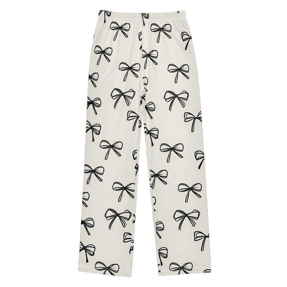 joogoo Bows Beige Kids Pajama Pants Pj Bottoms Boy Girls Sleepwear Lounge L