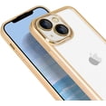 thumbnail image 2 of for iPhone 14 Plus Clear Case with Camera Lens Protector Luxury Plating Phone Case Slim Soft TPU Shockproof Protective Phone Case for iPhone 14 Plus 6.7 inch Women Men, Gold, 2 of 13