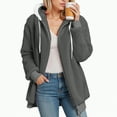 thumbnail image 5 of Towmus Ladies Plus Size Hooded Sweatshirts Women Casual Full Zipper Coat Long Warm Lightweight Outerwear Jackets for Girls, 5 of 7