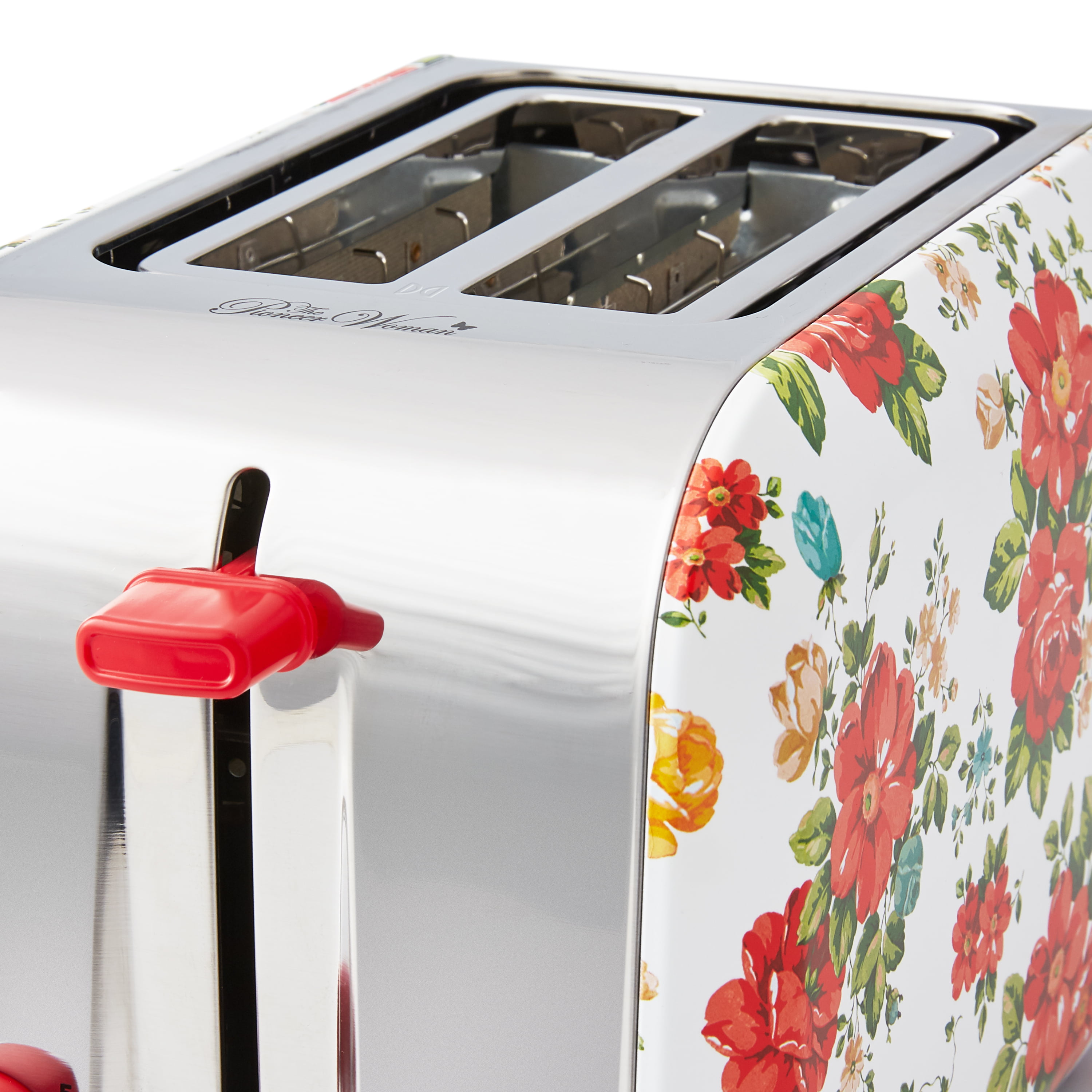 The Pioneer Woman 2-Slice Toaster, White, Red and Green