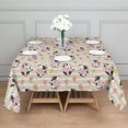 thumbnail image 3 of Beige Cow Flower Pattern Square Tablecloth,Waterproof Square Table Cover,Wipeable Spillproof Washable Table Cover for Home Kitchen Party Decor 42"X42"(107x107cm), 3 of 6