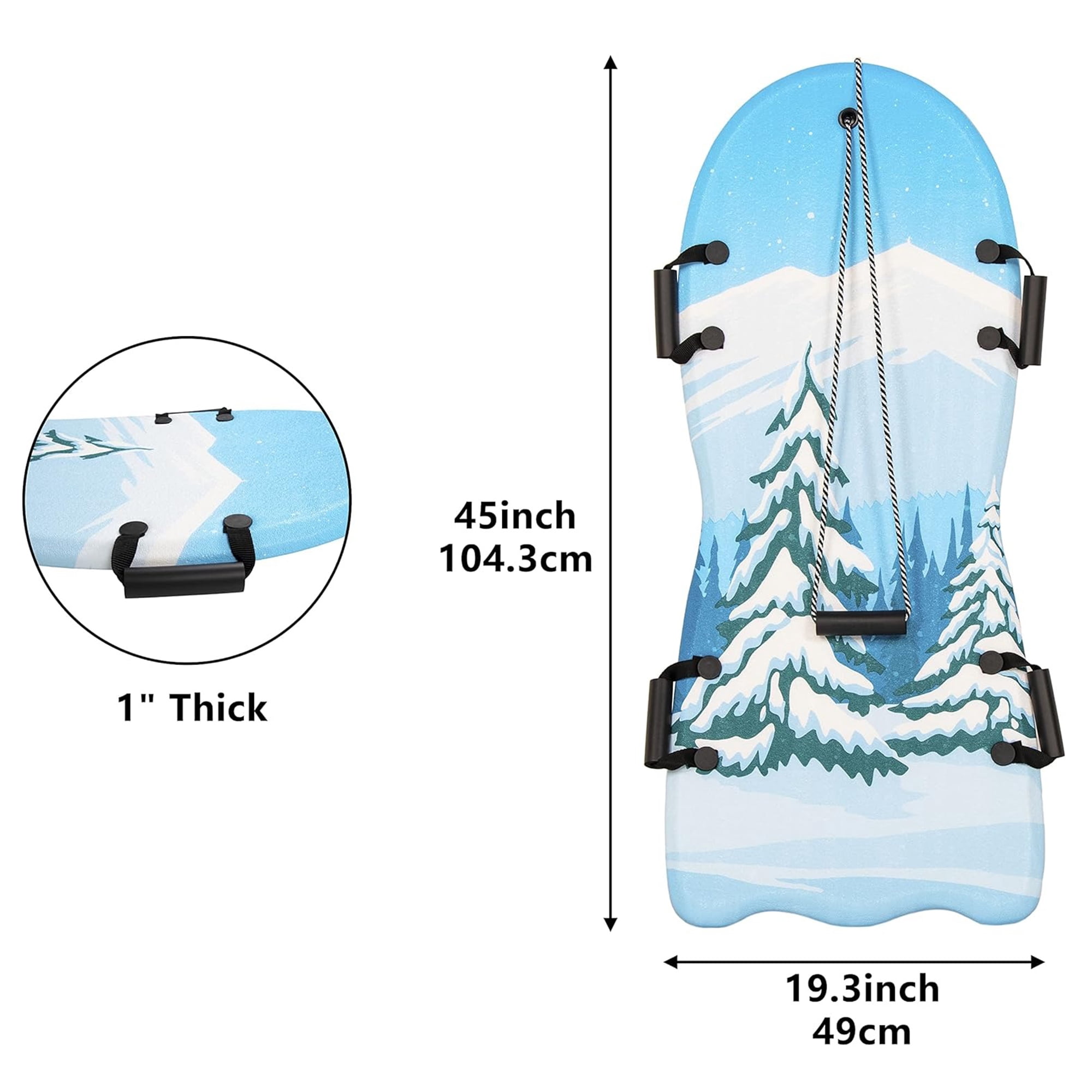 FlexWave Foam Snowboard for Sledding, Lightweight Winter Fun Toy, 3 Colors Available