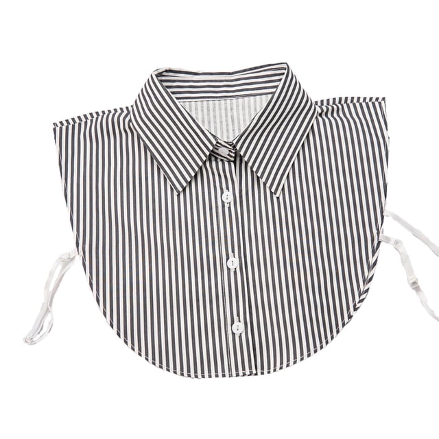 Faux Collier pour Femmes Rayé Blanc Pointu Collier Détachable Accessoire Décoratif 1 Pce