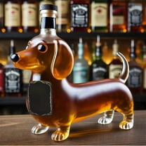 Wolf Head Whiskey Decanter Set with Glass Stopper, Hand Blown Artisan Craft Bourbon Scotch Spirit Decanter, 300ml Elegant Home Bar Decor & Collector's Gift