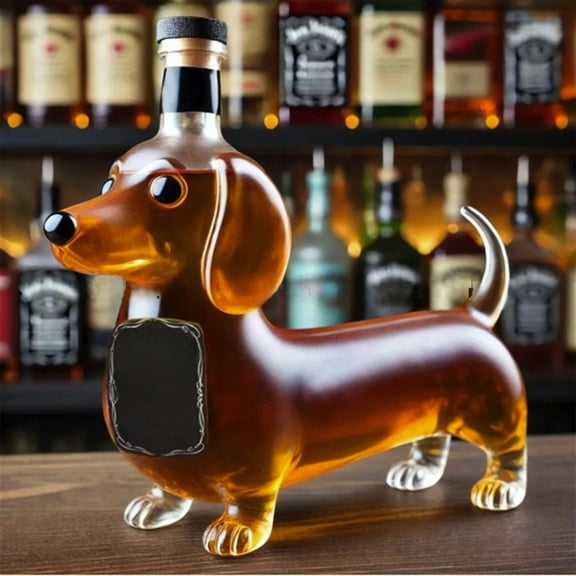Dachshund Whisky Bottle Under $5! Kadlawus Dachshund Shaped Whiskey Bottle, High Borosilicate Glass Decanter, Home Bar Decor, Gift for Men, Collectible Liquor Bottle for Whiskey Enthusiasts