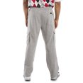 thumbnail image 2 of Vibes ProActive Mens Heather Grey Fleece Relax Fit Cargo Pants Drawstring Male Adult, 2 of 4