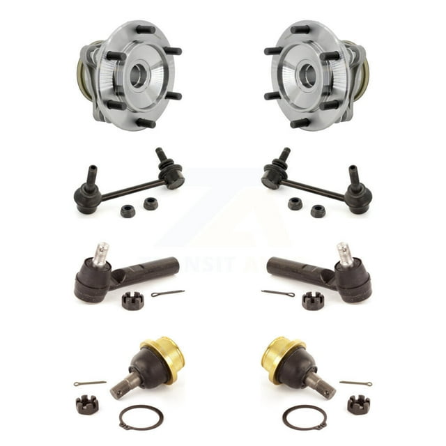 Transit Auto Kit de Roulement de Moyeu avant Rotule Inférieure, Embout de Tige de Liaison Extérieure et Barre de Stabilisation (8 Pcs) pour Voiture Toyota Tacoma - Côté Gauche Droit (Conducteur Passager) K7T-111644