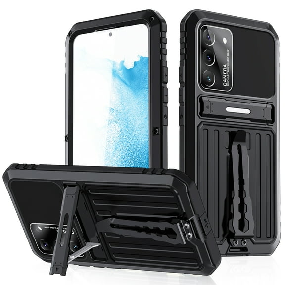 Compatible Metal Phone Case for Samsung Galaxy S22, Military Heavy Duty Aluminum Ddustproof Shockproof with Kickstand Full Body Protective Galaxy S22 Case Cover