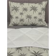 thumbnail image 3 of Palm Tree Comforter & Sham Bedding Set, Vintage Style Plantation Items Long Tropical Hawaiian Vibes, 3 pcs Duvet Set Microfiber Filling Quilt, 5 Sizes, Pale Khaki and Dark Grey, by Ambesonne, 3 of 4