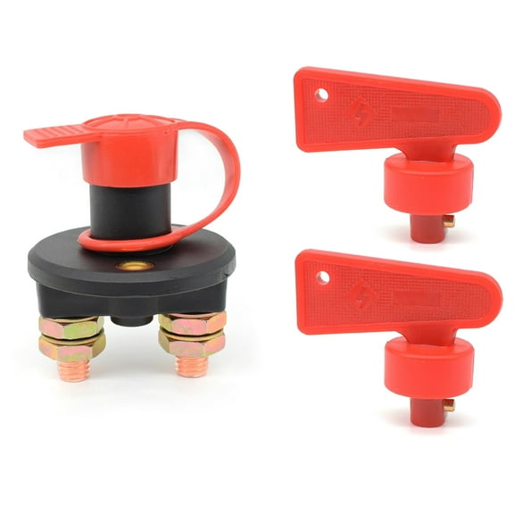 AUTOXBERT Battery Disconnect Switch Isolator Power Cut off Kill Master Battery Switch Universal with Spare Key 100A 12V