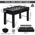 thumbnail image 6 of RayChee 48in Foosball Table, Competition Sized Soccer Table for Home, Game Room w/ 2 Balls, 2 Cup Holders (Black), 6 of 7