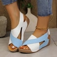 thumbnail image 6 of Sandals for Women Fashionable Casual Comfortable Plus Size Solid Color Round Toe Open Toe Wedge Heel Sandals 38(6.5), 6 of 8