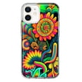 thumbnail image 1 of MUNDAZE Apple iPhone 12 Mini Shockproof Clear Hybrid Protective Phone Case Neon Psychedelic Indie Hippie Sunflowers Cover, 1 of 5