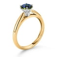 thumbnail image 3 of Gem Stone King 10K Yellow Gold Blue Mystic Topaz Solitaire Engagement Ring for Women (0.50 Cttw, Round 5MM, Gemstone, Available in Size 5, 6, 7, 8, 9), 3 of 4