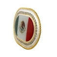 thumbnail image 2 of Mexico Country Flag Belt Buckle Western Rodeo Gold Rhinestones Bling Iced Out hip Rock Men, 2 of 3
