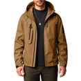thumbnail image 2 of Sevevn Men Rain Jacket Attached Hood Regular Fit Waterproof Shell Fabric Full Zip Dual Chest Zip Pockets Side Pockets Cuffs Arm Patch For Hiking Wear, 2 of 9