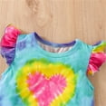thumbnail image 7 of Youmylove Dresses For Girls Toddler Small Flying Sleeve Crewneck Tie Dye Love Print Dress For 1 To 4 Years, 7 of 7