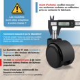 thumbnail image 2 of CHAO Juego de 5 ruedas para sillas de oficina 11 mm x 22 mm - - Ruedas para suelos duros hasta 175 kg - - Ruedas para sillas giratorias - - Fácil instalación sin herramientas, 2 of 5
