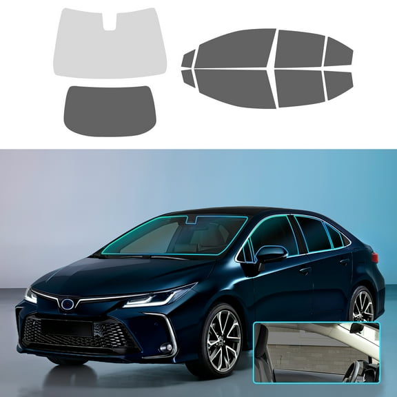 Pre-cut Window Solar Film Tint Kit for 2020-2024 Toyota Corolla Sedan Solar Film PVC Complete Vehicle Set UV Reduction, Car Front Gear 80% Other 20%, 10pcs