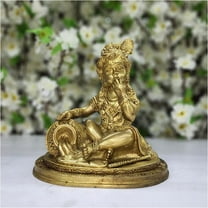 Brass Baby Krishna Statue Laddu Gopal Statue Bal Krishna Idol Hindu God Statue Small Krishna Figurine Hindu God Statue Handcrafted Krishna Sculpture Temple Decor Bal Gopal Statue - AtoZ India Cart