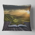 thumbnail image 2 of Designart Open Book to Green Valley - Digital Art Landscape Printed Throw Pillow - 16x16, 2 of 5
