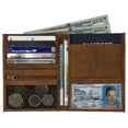 thumbnail image 3 of Antique Saddle RFID Blocking Genuine Leather Travel Passport Wallet Holder, 3 of 11