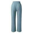 thumbnail image 6 of Baqcunre Women's Wide Leg Pants Lightweiht Adjustable Waist Bow Tie Loose Comfortable Trousers with Pocket,Size S,Wide Leg Pants Woman,Palazzo Pants for Women,Y2K Pants,Women's Pants,,Light blue, 6 of 6