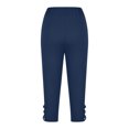 thumbnail image 5 of JMKQLZ Women's Yoga Capris Pants Cropped Pants High Waisted Tummy Control Workout Athletic Running Capri Leggings,Navy,S, 5 of 6